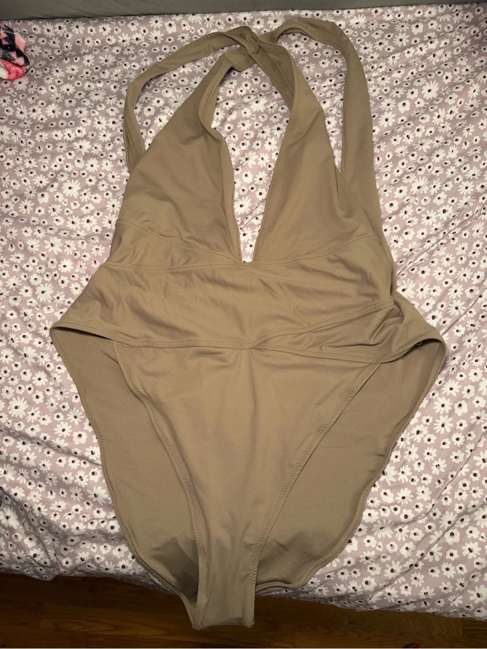 SKIMS Recycled Swim Cut Out Plunge One Piece Swimsuit Desert Size 3X NWT
